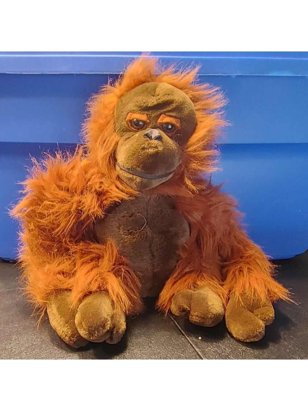 VINTAGE CHOSUN ORANGUTAN MONKEY BROWN PLUSH STUFFED ANIMAL